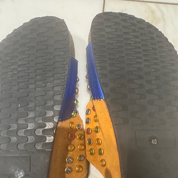 Colorful Studded Women's Sandals - Picture 2 of 3